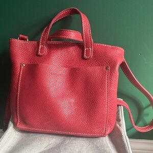 Portland Leather Red Mini Crossbody Tote